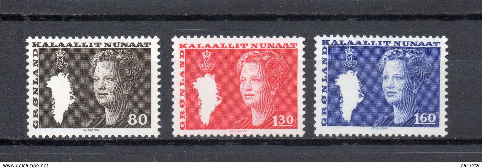 GROENLAND   N° 108 à 110     NEUFS SANS CHARNIERE  COTE 2.35€    REINE MARGRETHE II - Unused Stamps