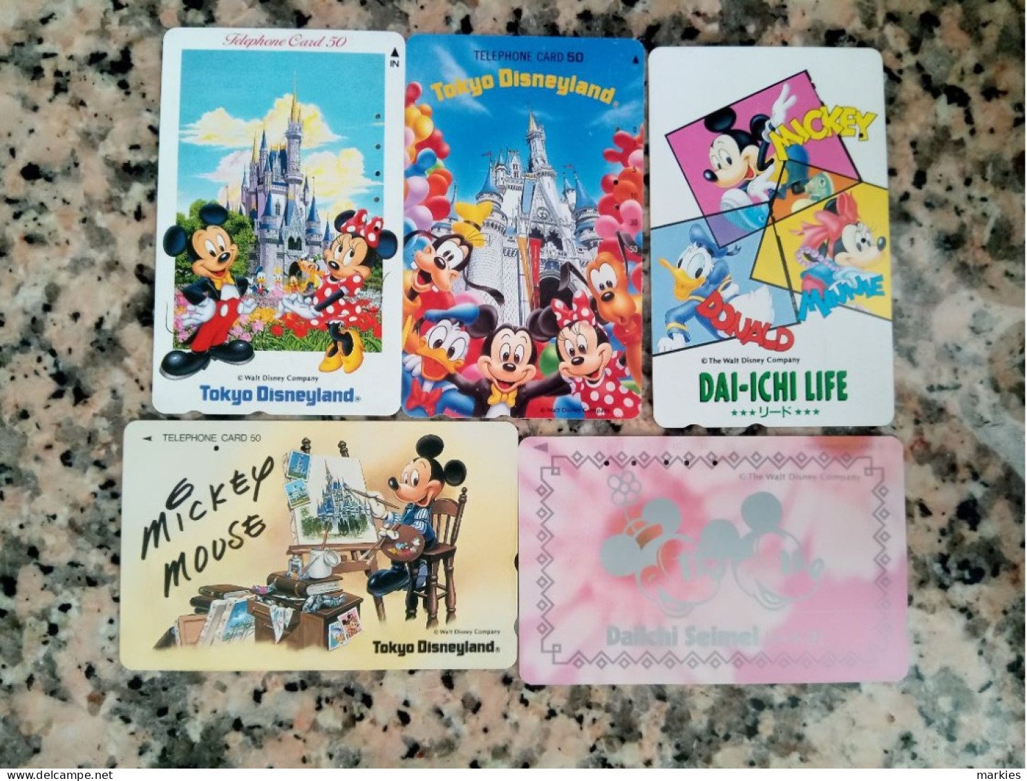 Disney5 Different Phonecards Used Rare - Disney