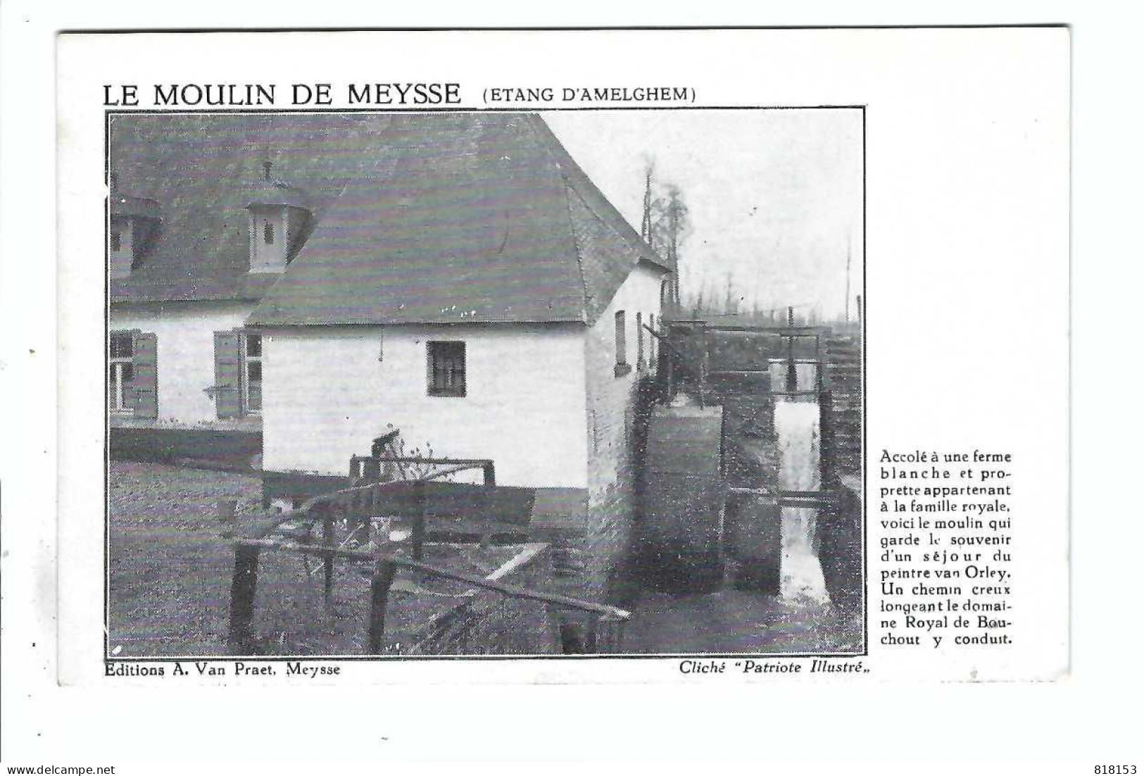 Meise  LE MOULIN DE MEYSE (ETANG D'AMELGHEM) - Meise