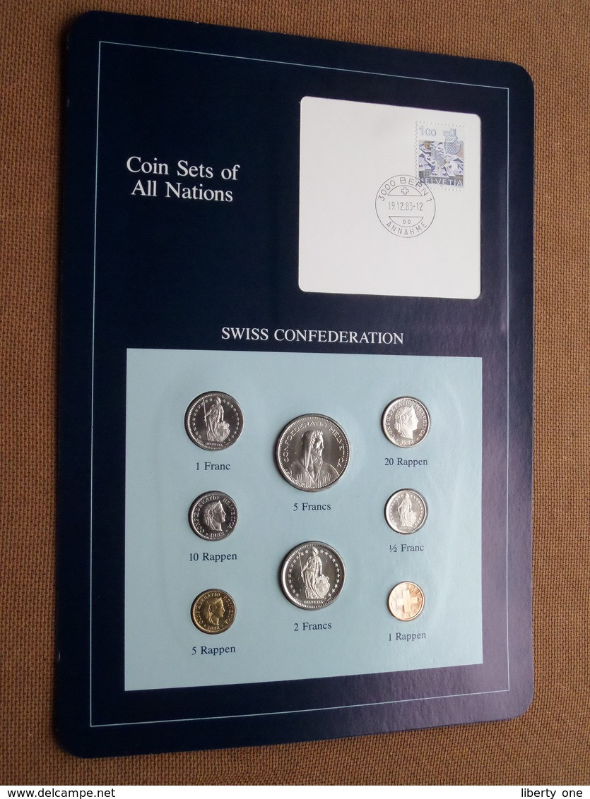 SWISS CONFEDERATION ( From The Serie Coin Sets Of All Nations ) Card 20,5 X 29,5 Cm. ) + Stamp '83 ! - Autres & Non Classés