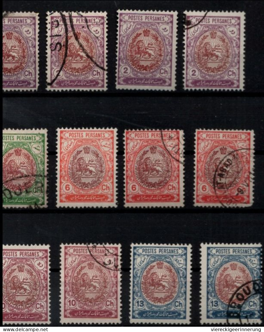 ! 1909 Collection Lot Of 37 Old Stamps From Persia, Persien - Irán