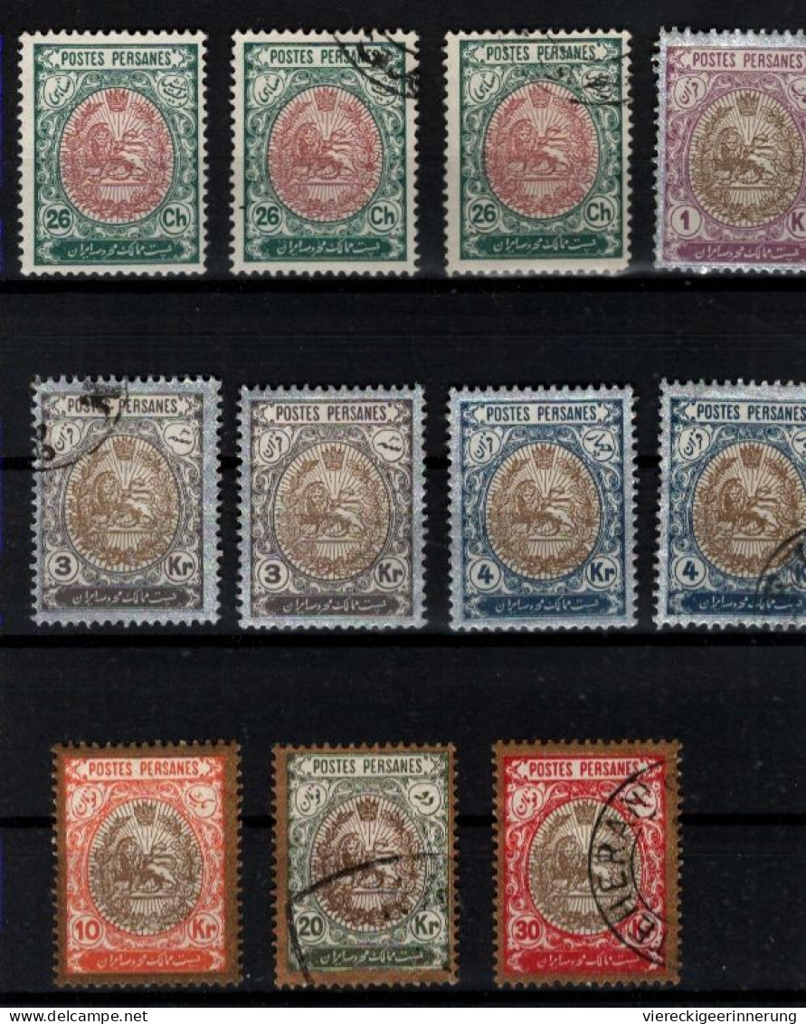 ! 1909 Collection Lot Of 37 Old Stamps From Persia, Persien - Iran