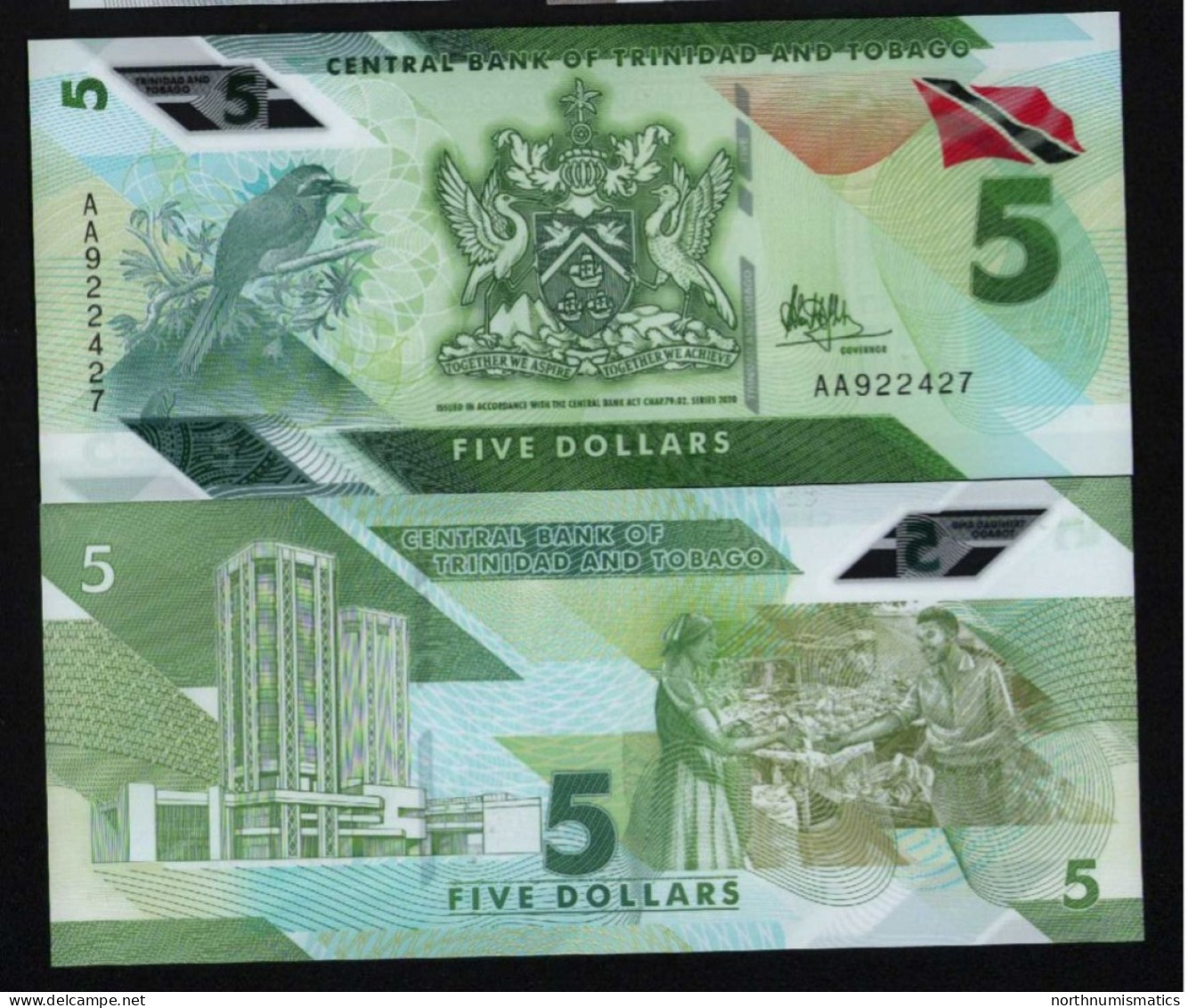 Trinidad & Tobago 5 Dollars 2020 Unc Polymer - Trinité & Tobago