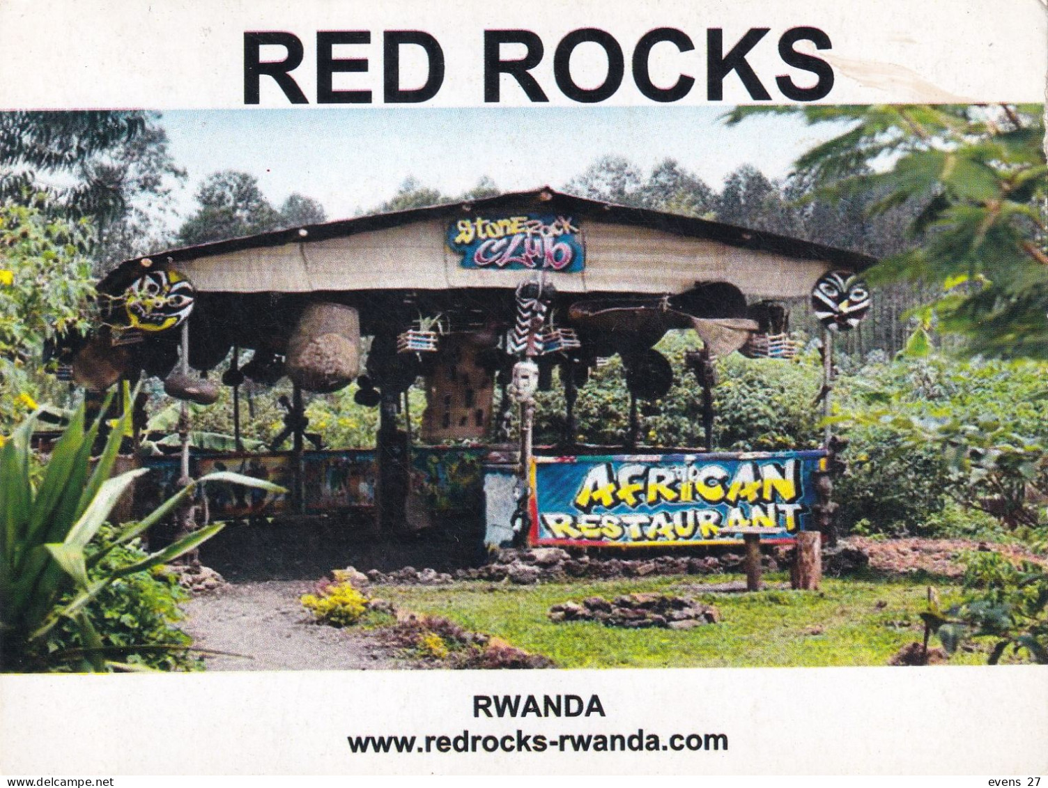 RWANDA-AFRICAN RESTAURANT-USED POSTCARD --RWANDA POSTMARK- - Ruanda