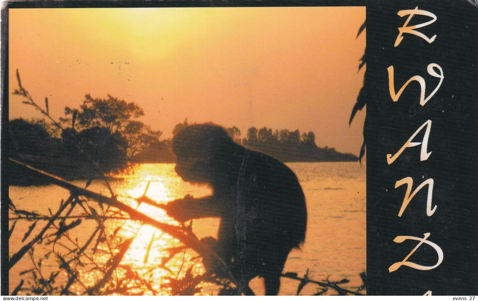 RWANDA-NIGHT VIEW-USED POSTCARD --RWANDA POSTMARK- - Ruanda