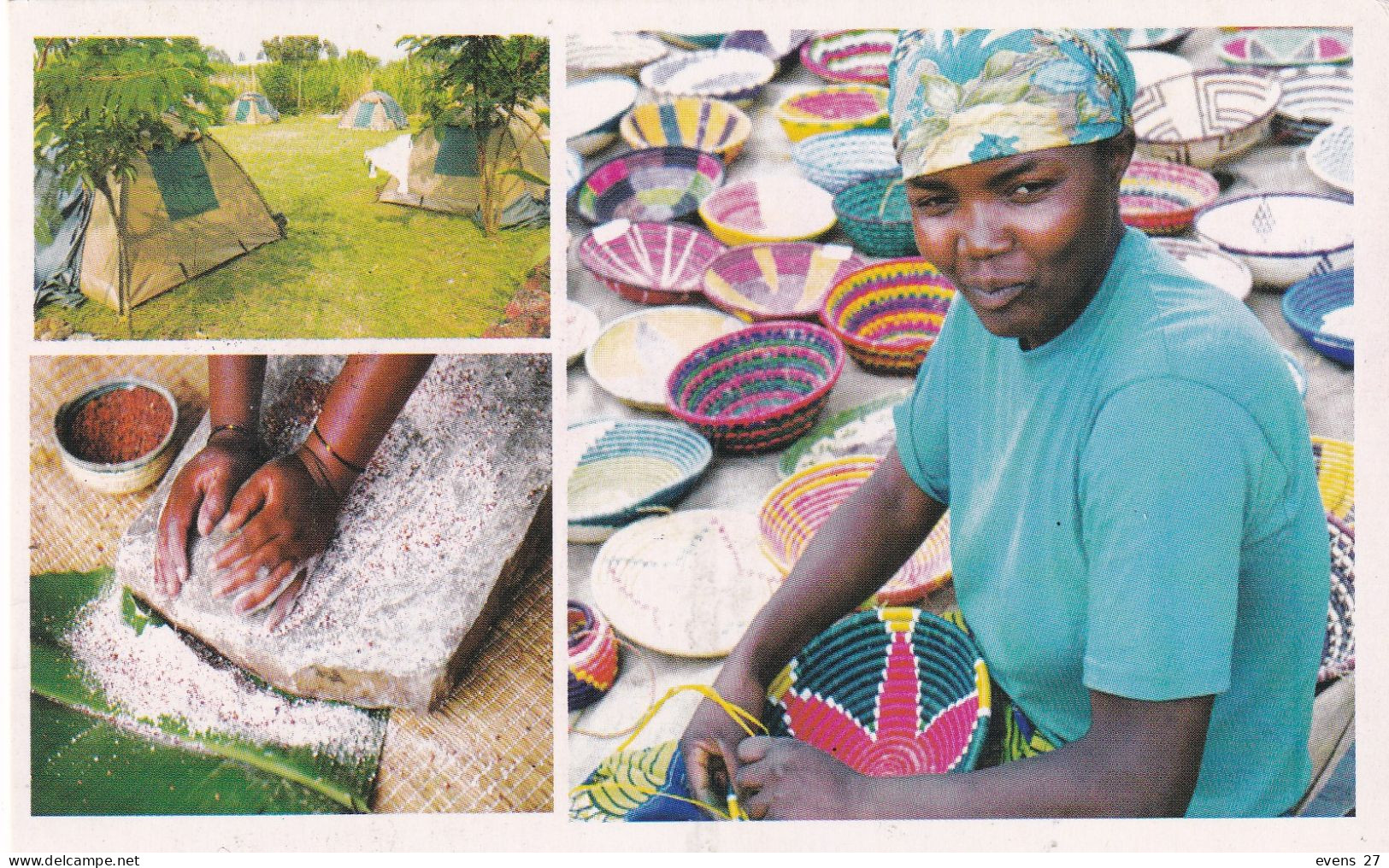 RWANDA-POTTERY MAKING-USED POSTCARD --RWANDA POSTMARK- - Rwanda