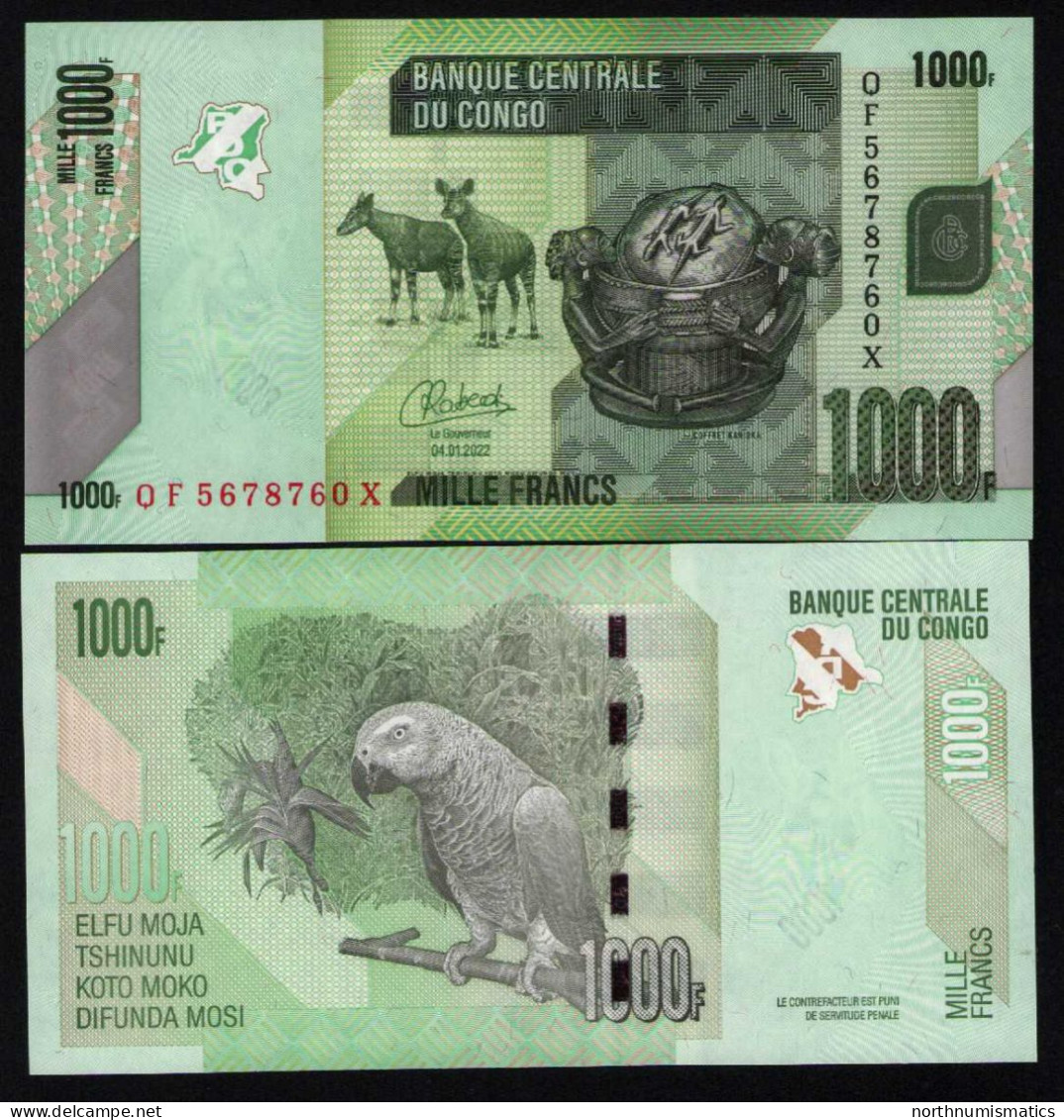 Congo 1000 Francs 04.01.2022 Unc - Democratic Republic Of The Congo & Zaire