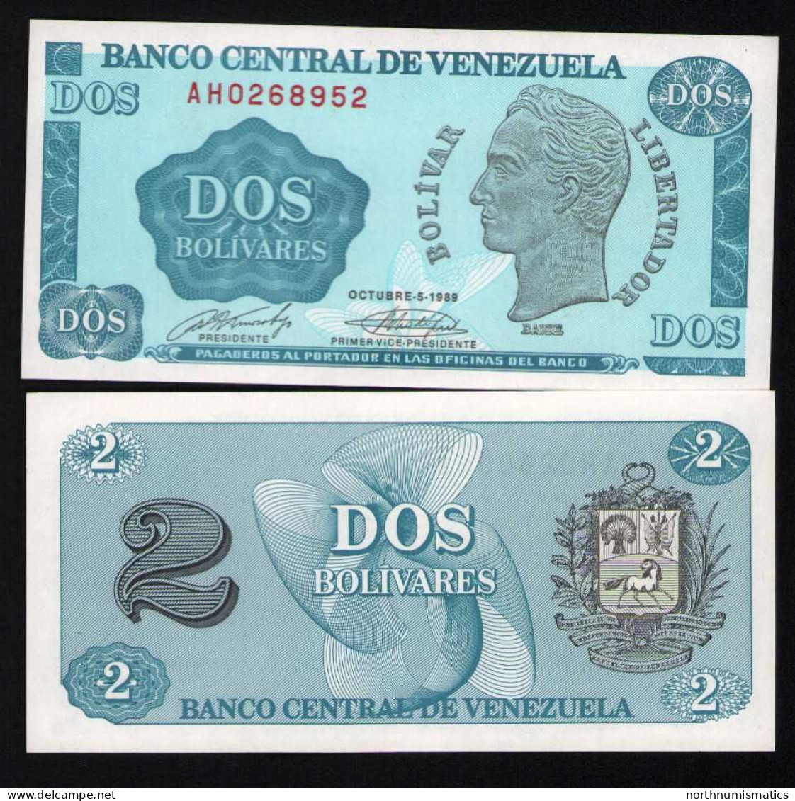 Venezuela 2 Bolivares 05.10.1989 Unc - Venezuela