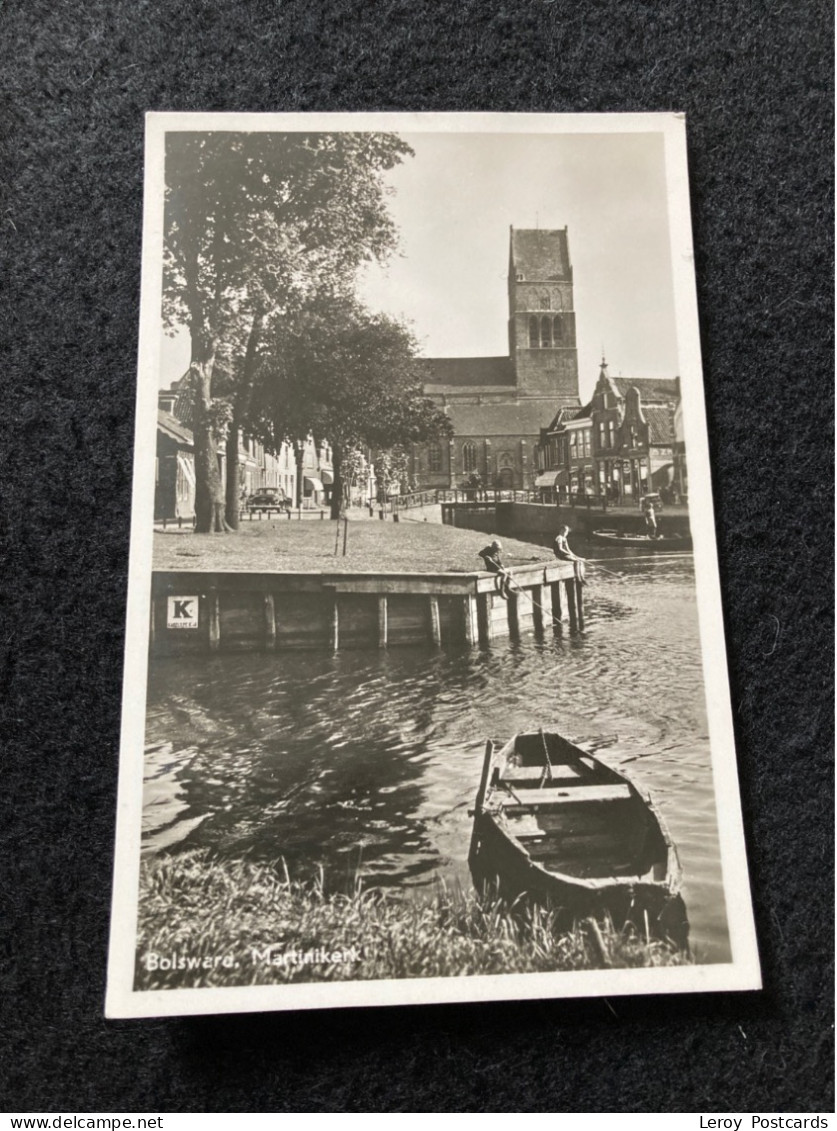 A189 Bolsward Martinikerk En Kade Met Vissers - Bolsward