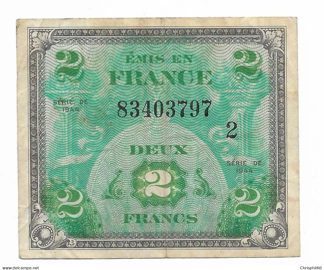 Billet De 2 Francs - Série De 1944 - Drapeau - 83403797 - - 1944 Drapeau/Francia