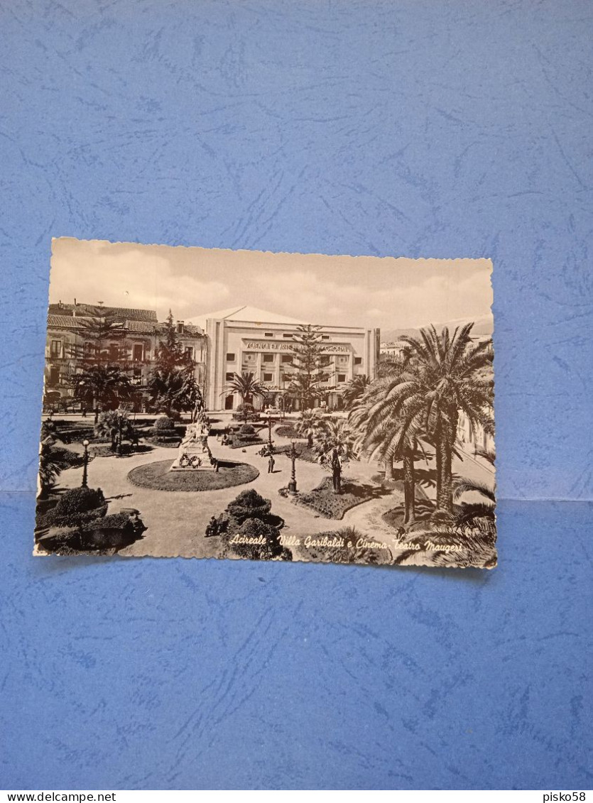 Italia-acireale-villa Garibaldi E Cinema Teatro Maugeri-fg-1953 - Acireale