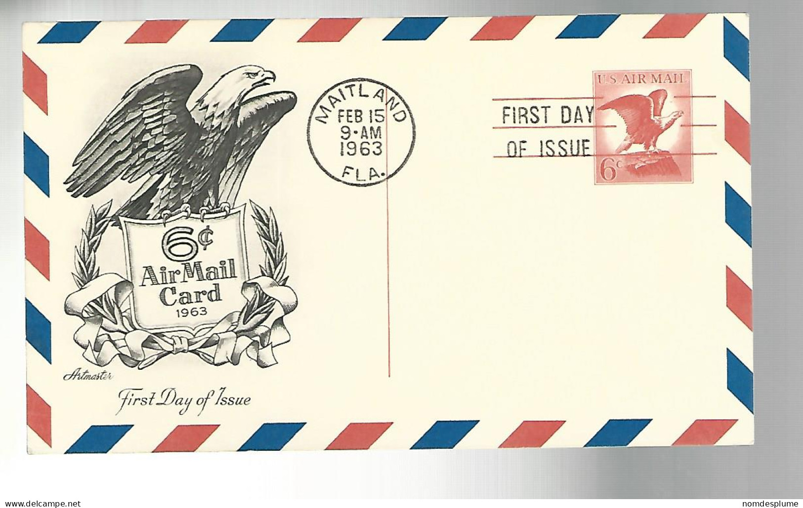 53284 ) USA First Day Cover  Air Mail Card Maitland Postmark 1963 - 1961-1970