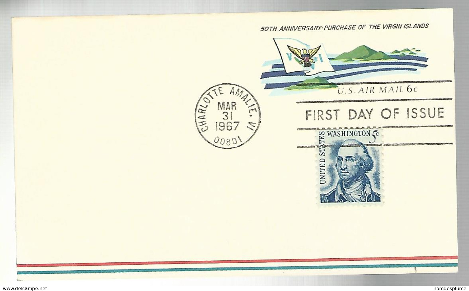 53288 ) USA First Day Cover Charlotte Amalie Virgin Islands Postmark 1967 - 1961-1970