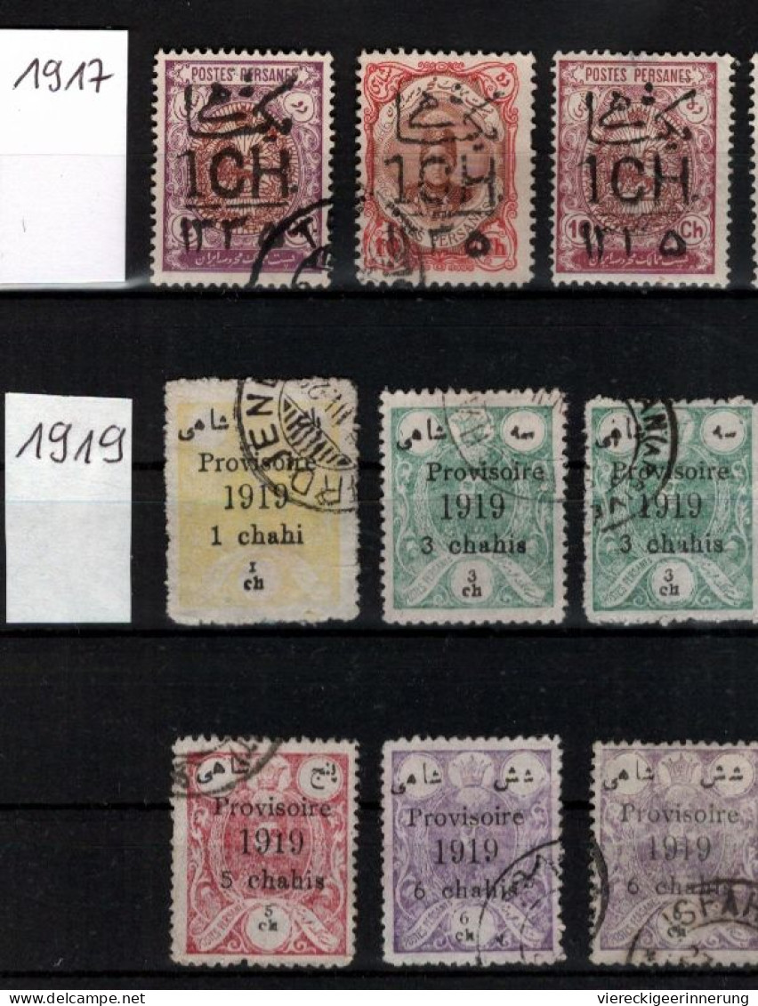 ! 1917-1919 Collection Lot Of 15 Old Stamps From Persia With Overpints, Provisoire, Persien - Irán