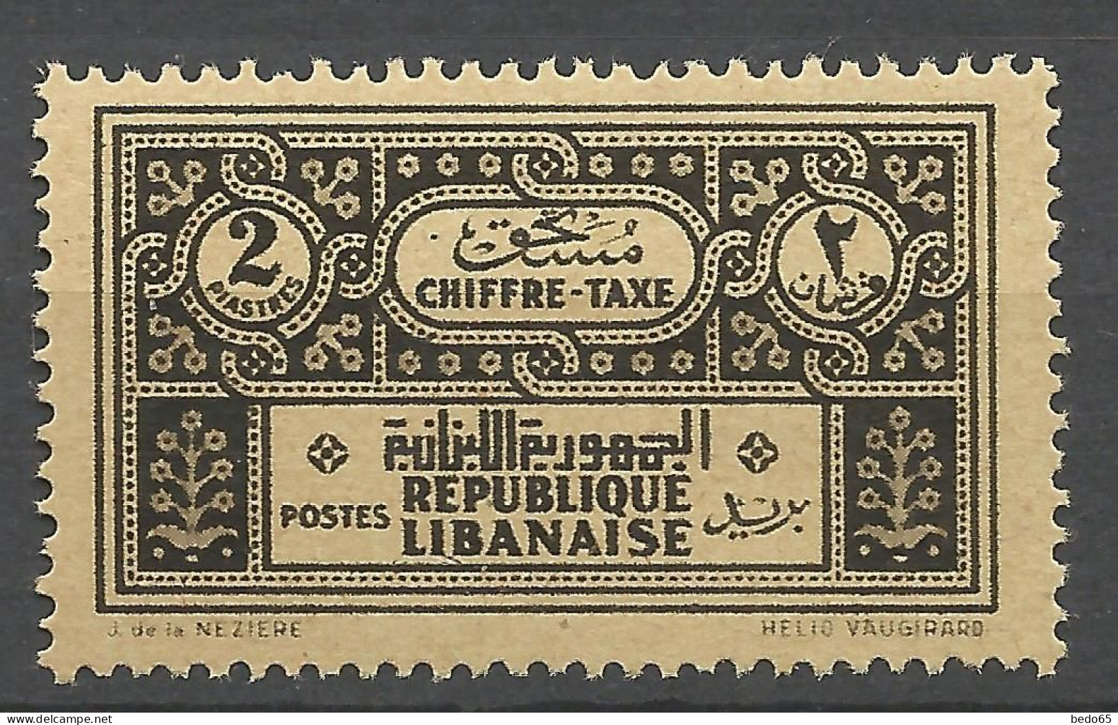 GRAND LIBAN TAXE N° 31  NEUF** LUXE SANS CHARNIERE   / Hingeless  / MNH - Strafport