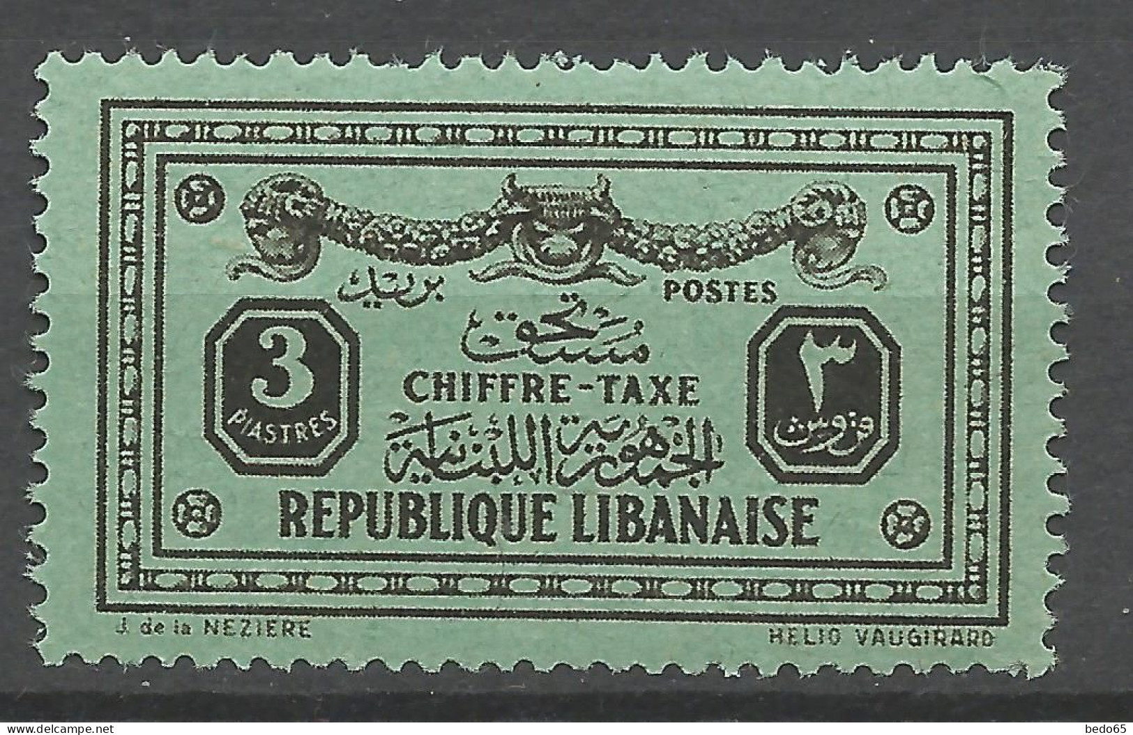 GRAND LIBAN TAXE N° 32  NEUF** LUXE SANS CHARNIERE   / Hingeless  / MNH - Strafport