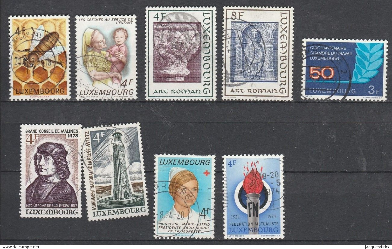 Luxembourg    .   Y&T     .    9 Timbres     .    O     .      Oblitéré - Usati