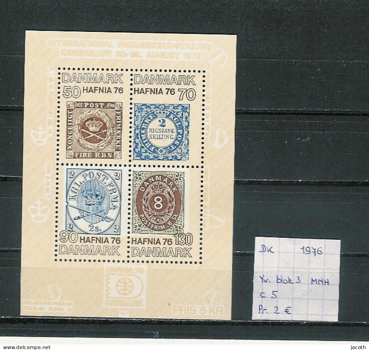 (TJ) Denemarken 1976 - YT Blok 3 (postfris/neuf/MNH) - Blocks & Sheetlets