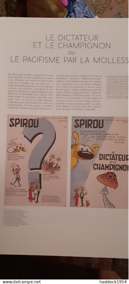 Le Dictateur Et Le Champignon FRANQUIN Dupuis 2019 - Spirou Et Fantasio