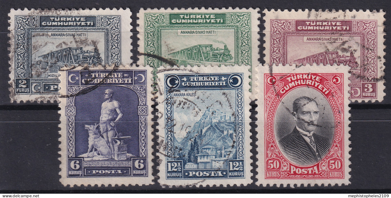 TURKEY 1929 - Canceled - Sc# 676-681 - Gebruikt