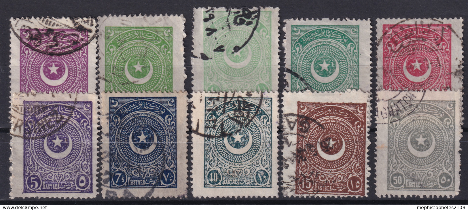 TURKEY 1923 - Canceled - Sc# 607, 608, 608a, 609, 612, 613, 614, 615, 617, 621 - Gebruikt