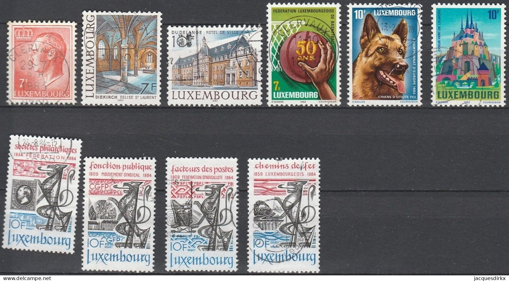 Luxembourg    .   Y&T     .    10  Timbres     .    O     .      Oblitéré - Oblitérés