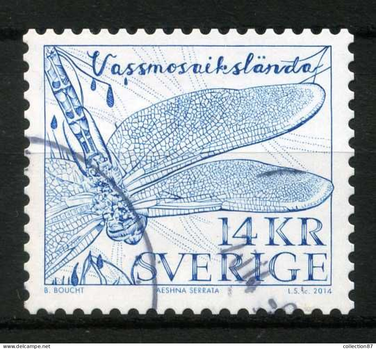 Réf 77 < -- SWEDEN 2014 < Yvert N° 2967 Ø Used -- > Insectes Aeshna Serrata - Usados