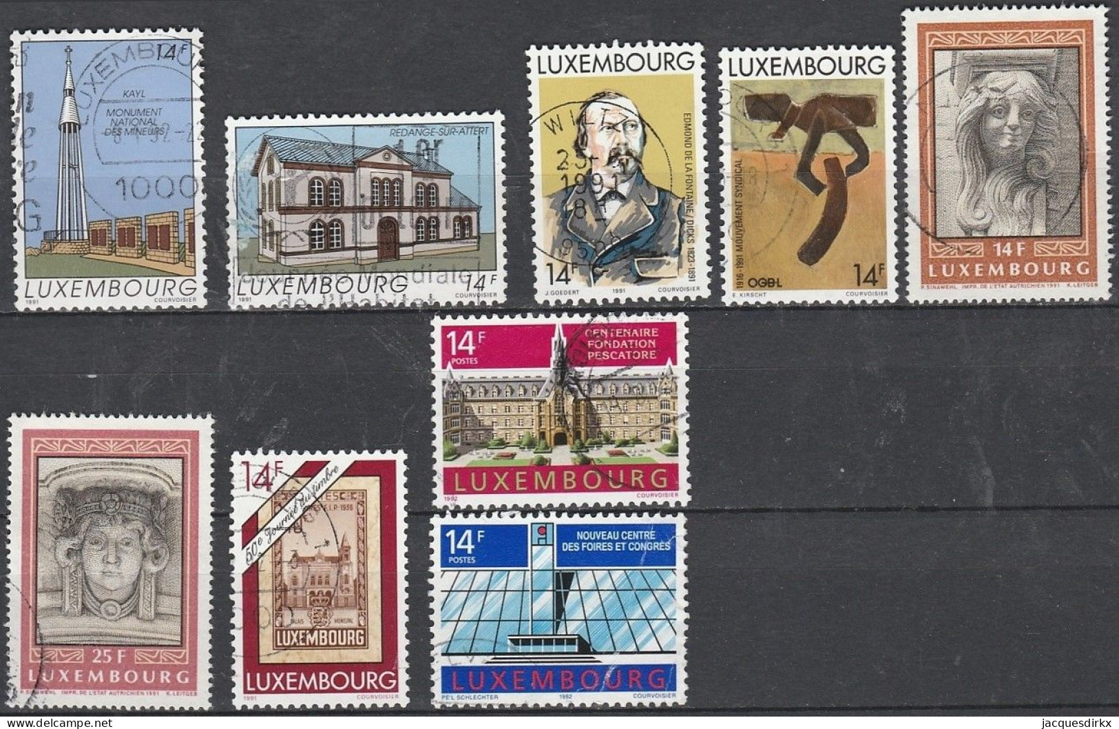 Luxembourg    .   Y&T     .    9 Timbres      .    O     .      Oblitéré - Usati