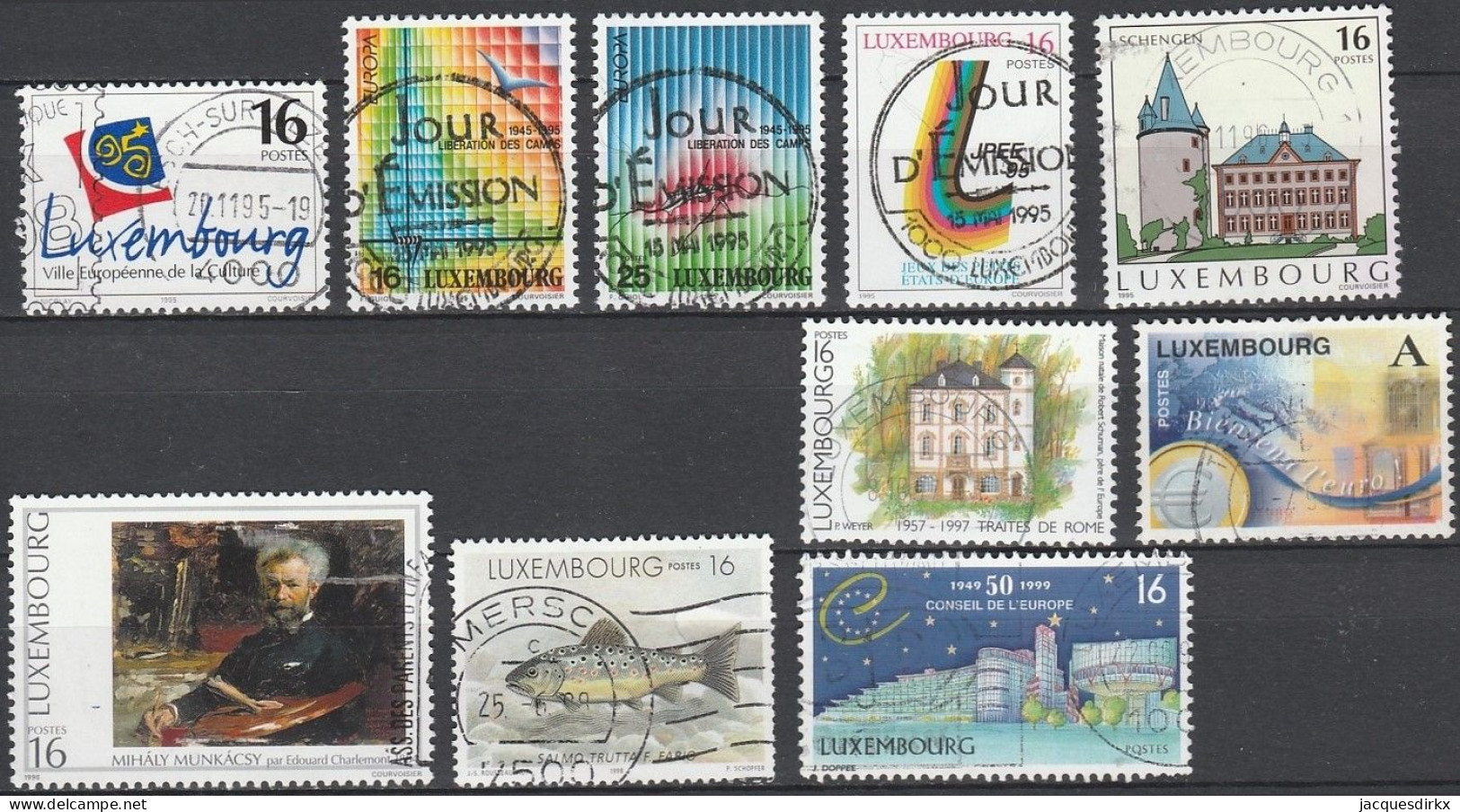 Luxembourg    .   Y&T     .    10  Timbres    .    O     .      Oblitéré - Usados