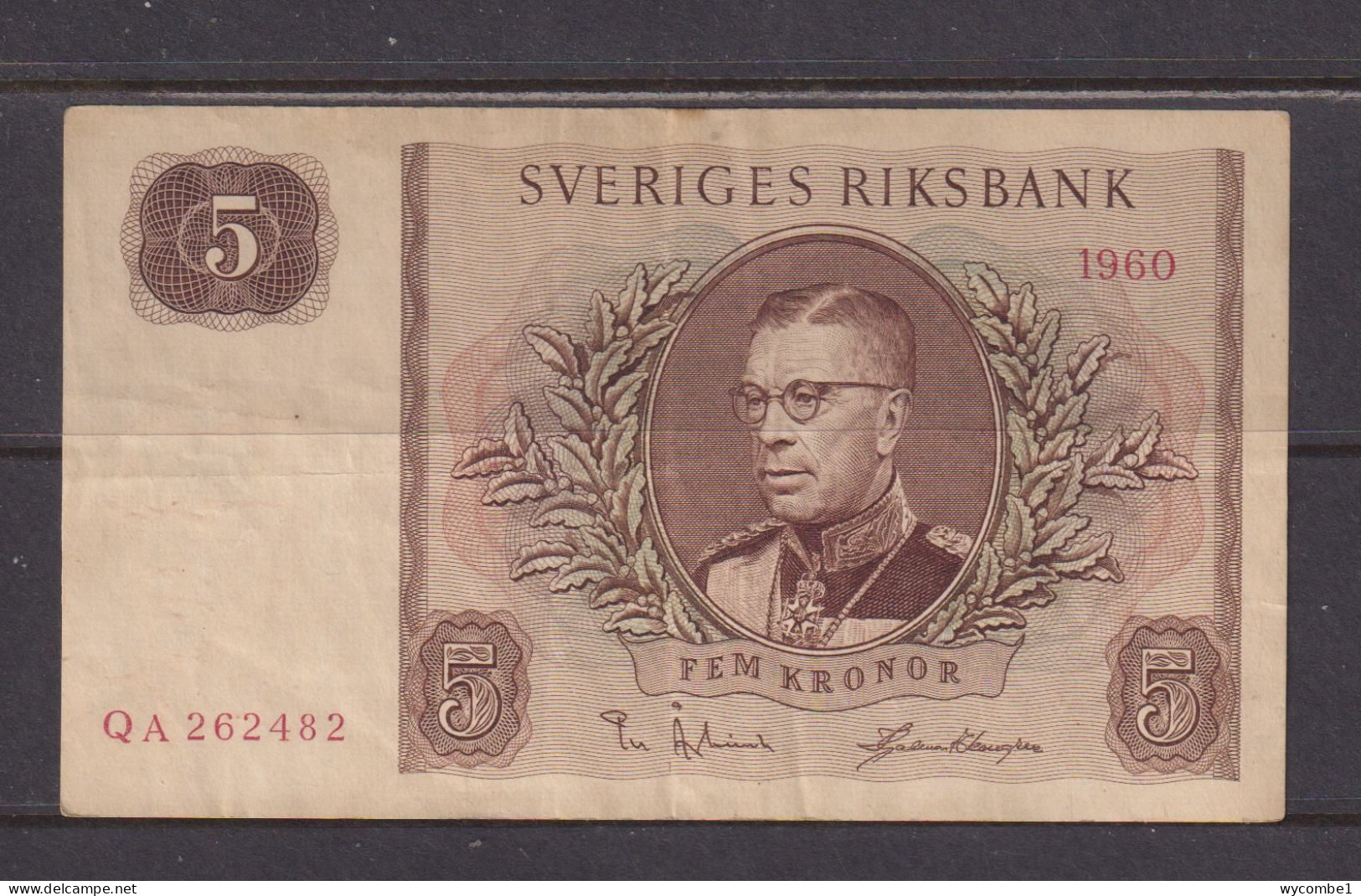 SWEDEN - 1960 5 Kronor Circulated Banknote As Scans - Sweden