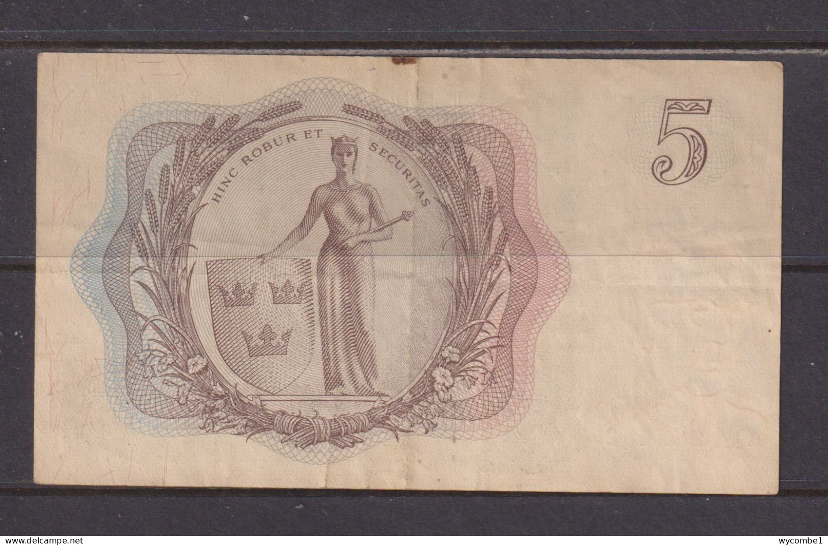 SWEDEN - 1960 5 Kronor Circulated Banknote As Scans - Svezia