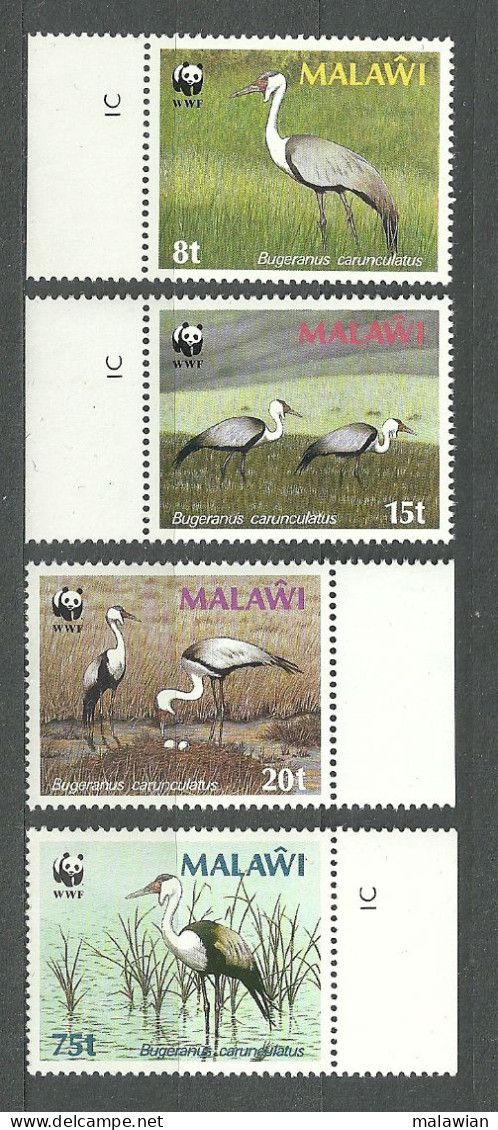 Malawi, 1987 (#477-80d), WWF, Birds, Cranes, Aves, Oiseaux, Uccelli, Vogel, Pássaros, Ptaki - 4v With Color Proof Margin - Grues Et Gruiformes