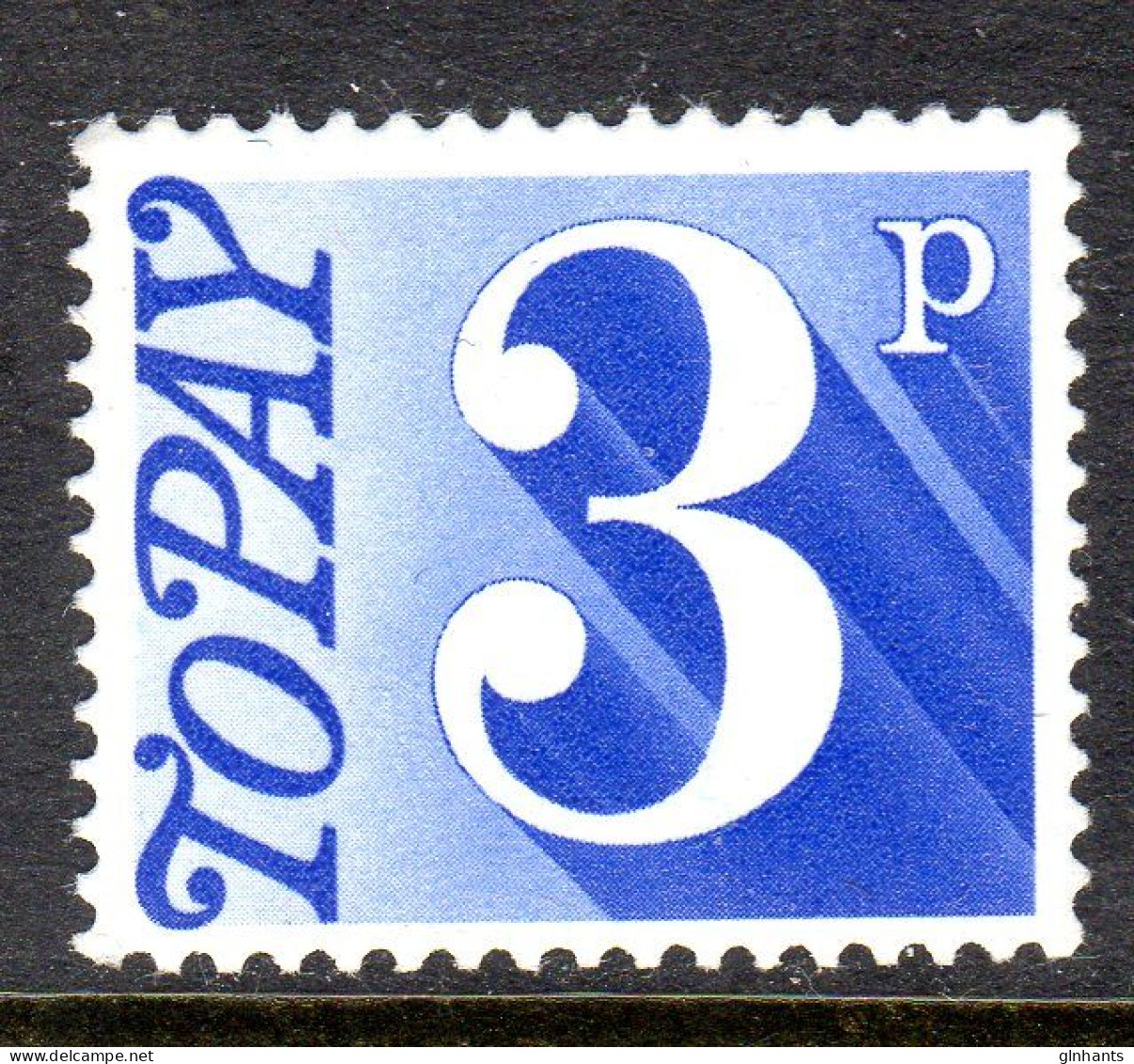 GREAT BRITAIN GB - 1970 POSTAGE DUE 3p STAMP FINE MNH ** SG D80 - Postage Due