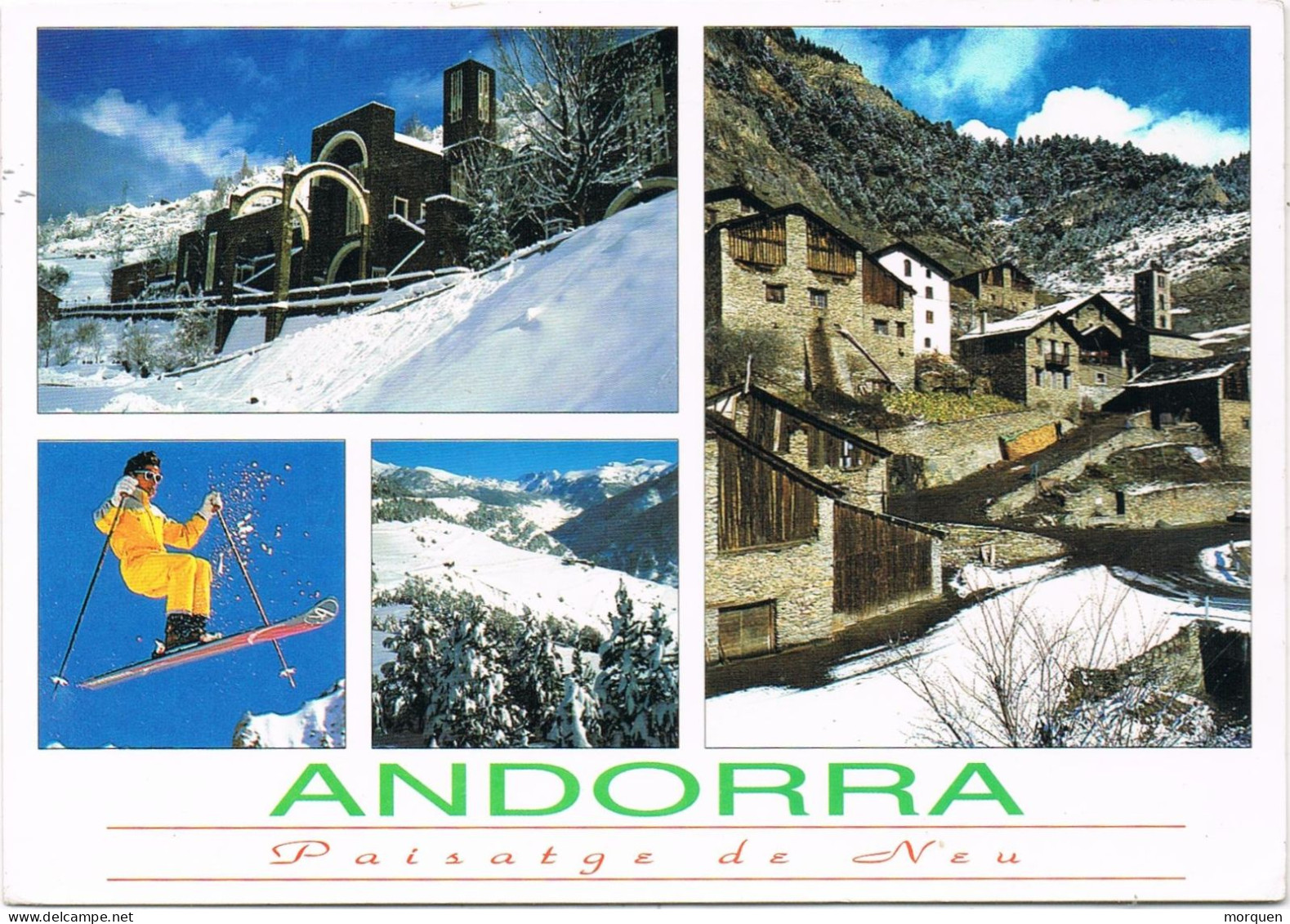 52069. Postal ANDORRA Francesa 1998. Tema EUROPA. Vistas Varias De La Nieve En Andorra - Storia Postale