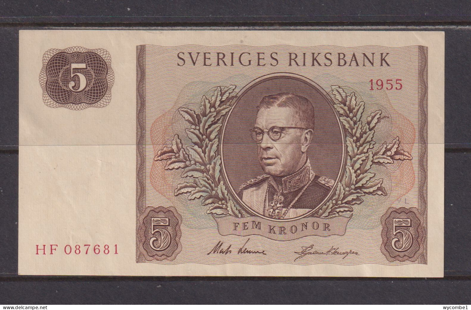 SWEDEN - 1956 5 Kronor XF/aUNC Banknote As Scans - Sweden