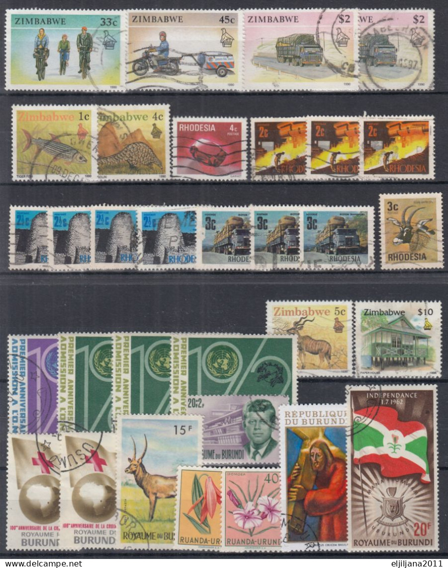 Action !! SALE !! 50 % OFF !! ⁕ BURUNDI Ruanda-Urundi, ZIMBABWE, RHODESIA ⁕ Collection / Lot Of 32 Used - Scan - Verzamelingen