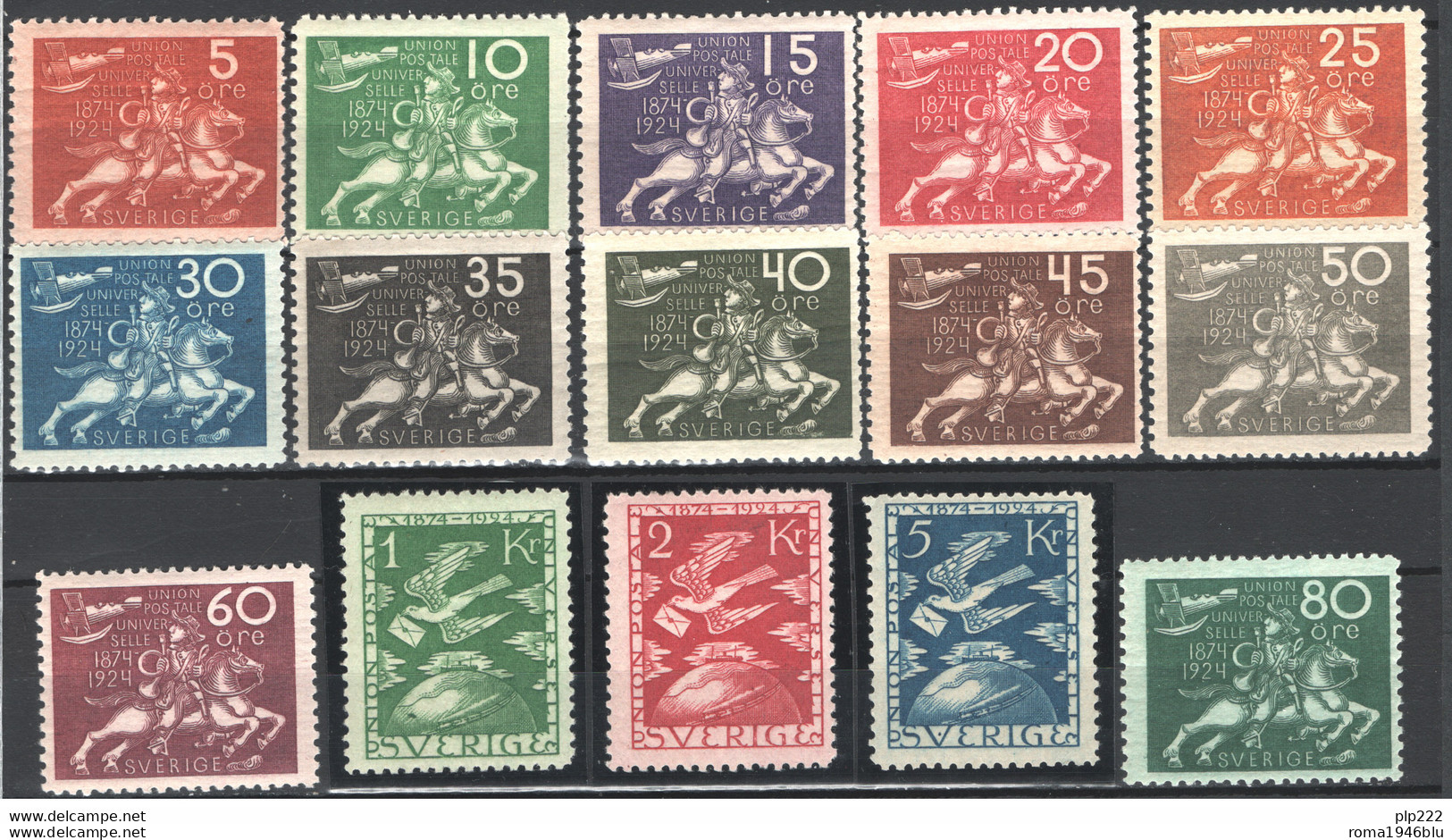 Svezia 1924 Unif.178/92 **/MNH VF/F - Cert. SORANI - Unused Stamps