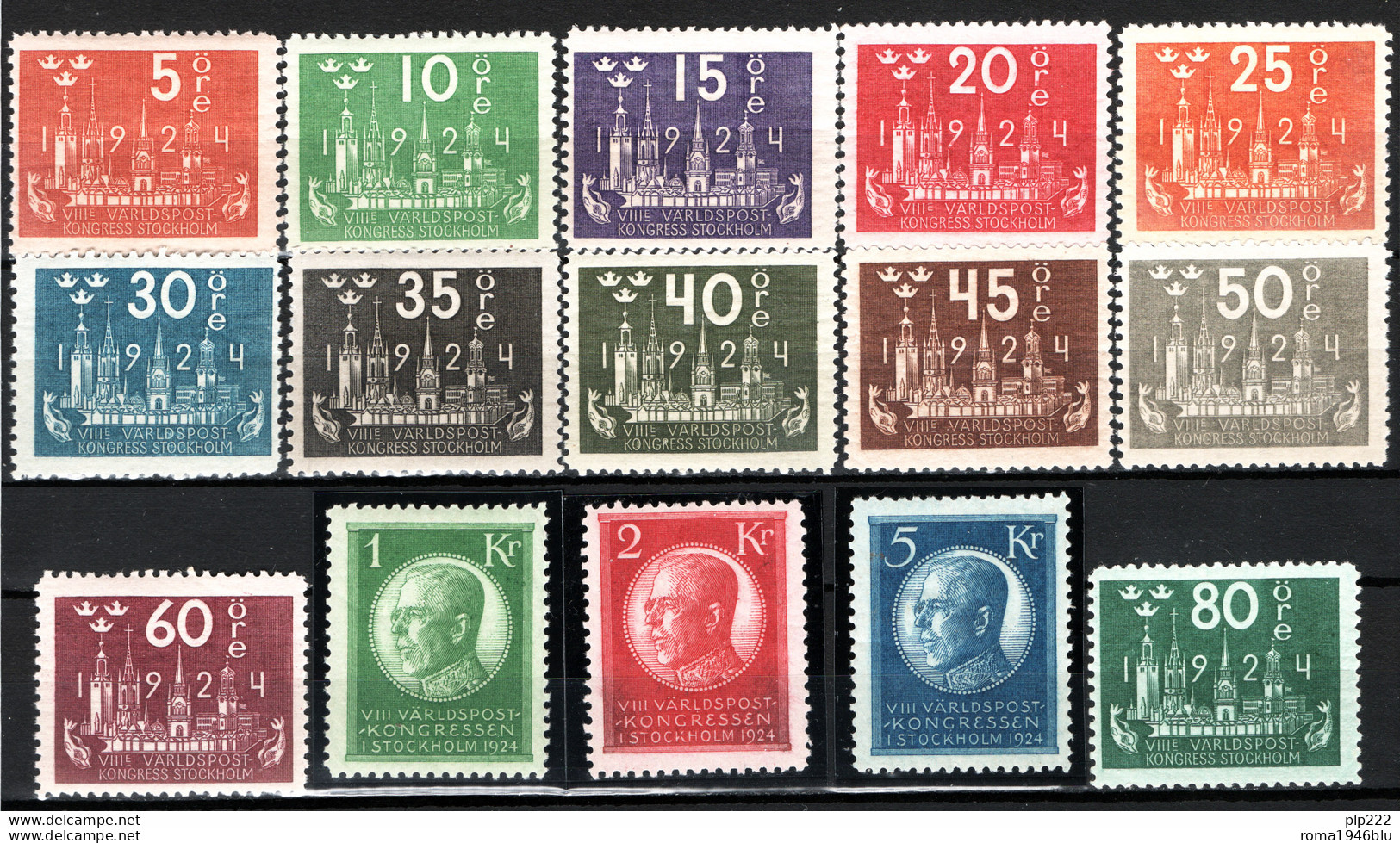 Svezia 1924 Unif.163A/77 **/MNH VF/F - Cert. Enzo Diena - Nuevos