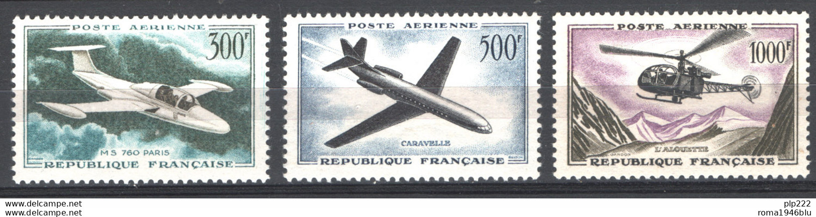 Francia 1957 Posta Aerea Unif.A35/37 **/MNH VF - 1927-1959 Nuovi