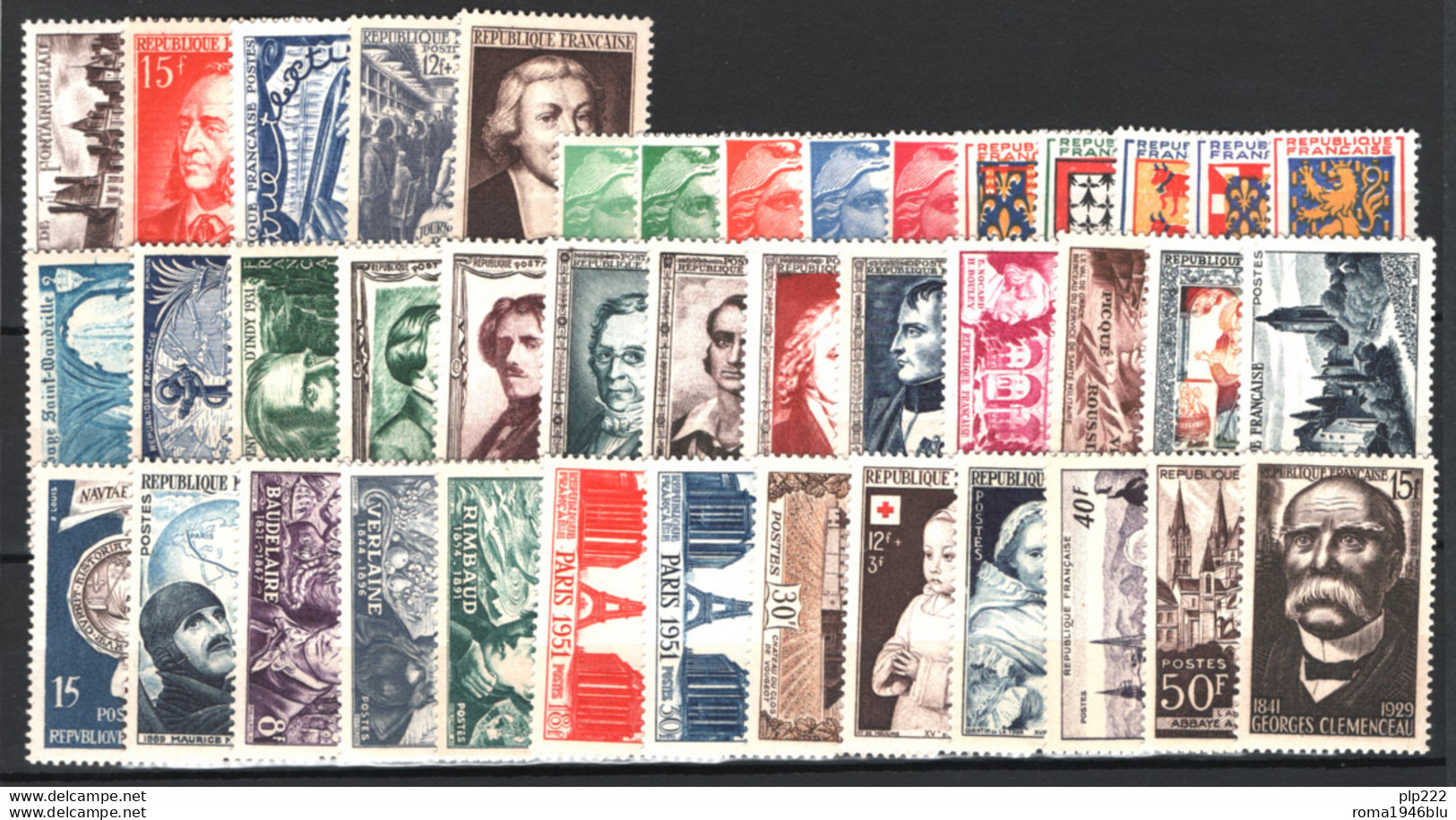 Francia 1951 Annata Completa / Complete Year **/MNH VF - 1950-1959