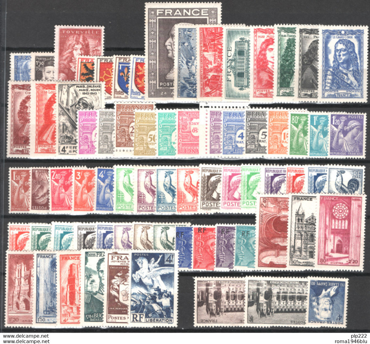 Francia 1944 Annata Completa / Complete Year Set **/MNH VF/F - Ongebruikt