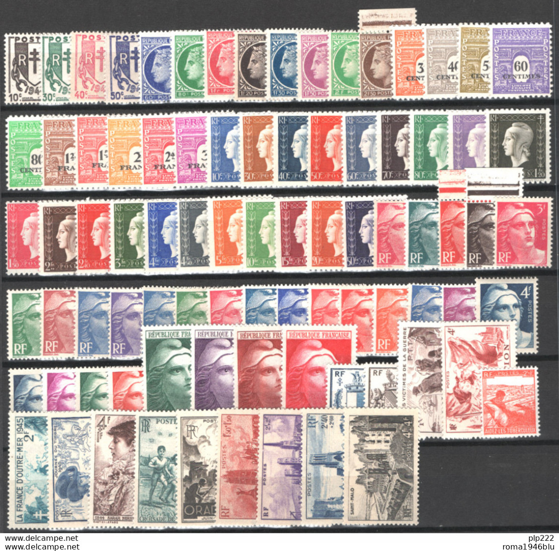 Francia 1945 Annata Completa / Complete Year Set **/MNH VF/F - Nuevos