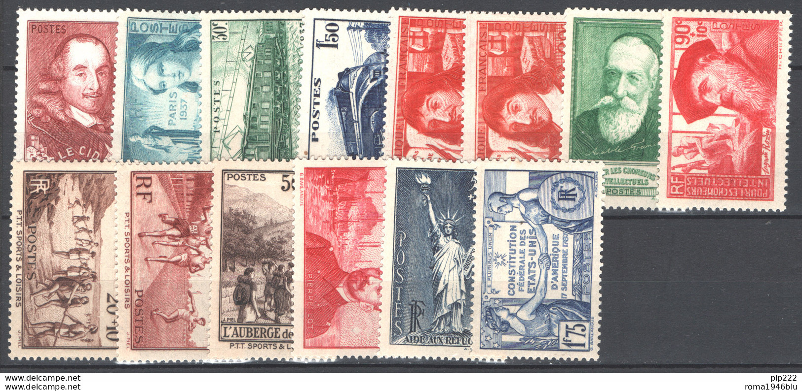 Francia 1937 Unif.335/36,339/47,352/53,357 **/MNH VF/F - Unused Stamps