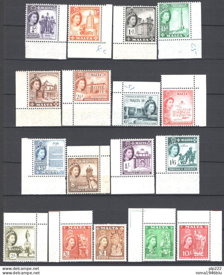 Malta 1956 Unif.239/55 **/MNH VF - Malta