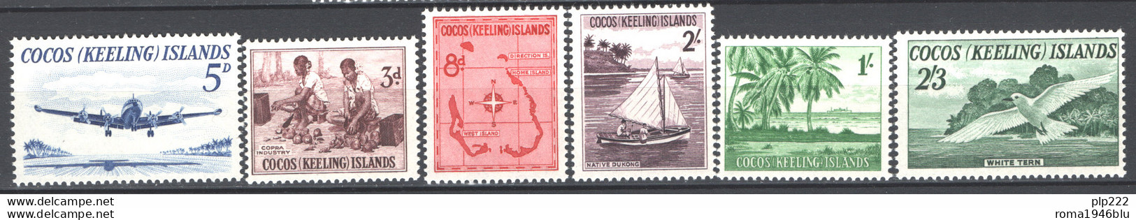 Isole Cocos 1963 Y.T.1/6 **/MNH VF - Kokosinseln (Keeling Islands)