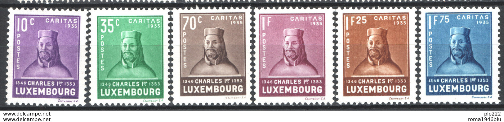 Lussemburgo 1935 Unif.276/81 **/MNH VF/F - 1926-39 Charlotte De Profil à Droite