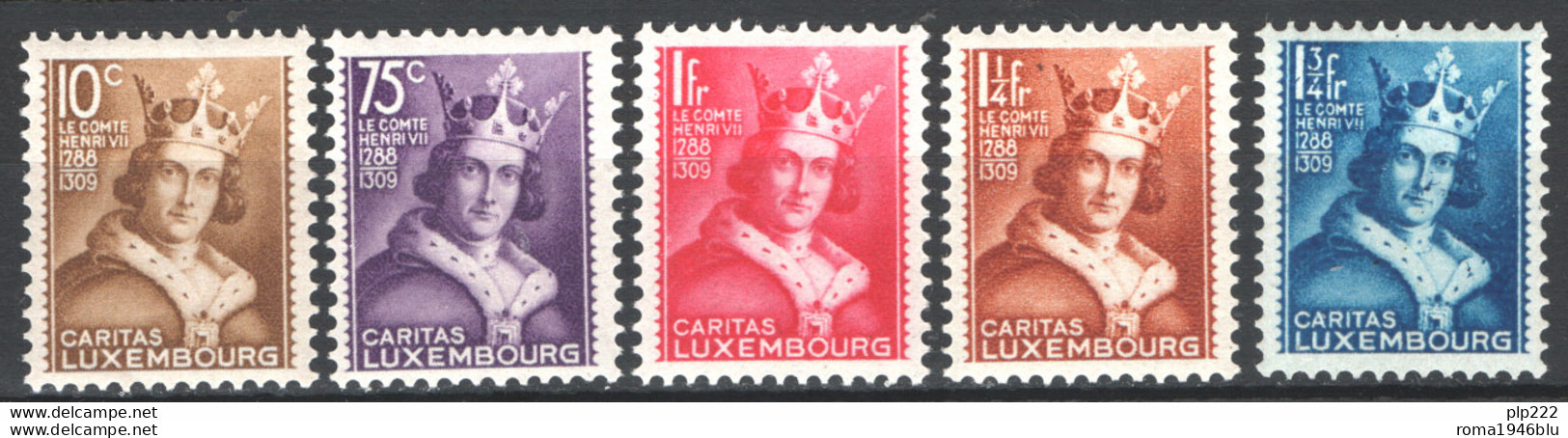 Lussemburgo 1933 Unif.244/48 **/MNH VF/F - 1926-39 Charlotte Right-hand Side