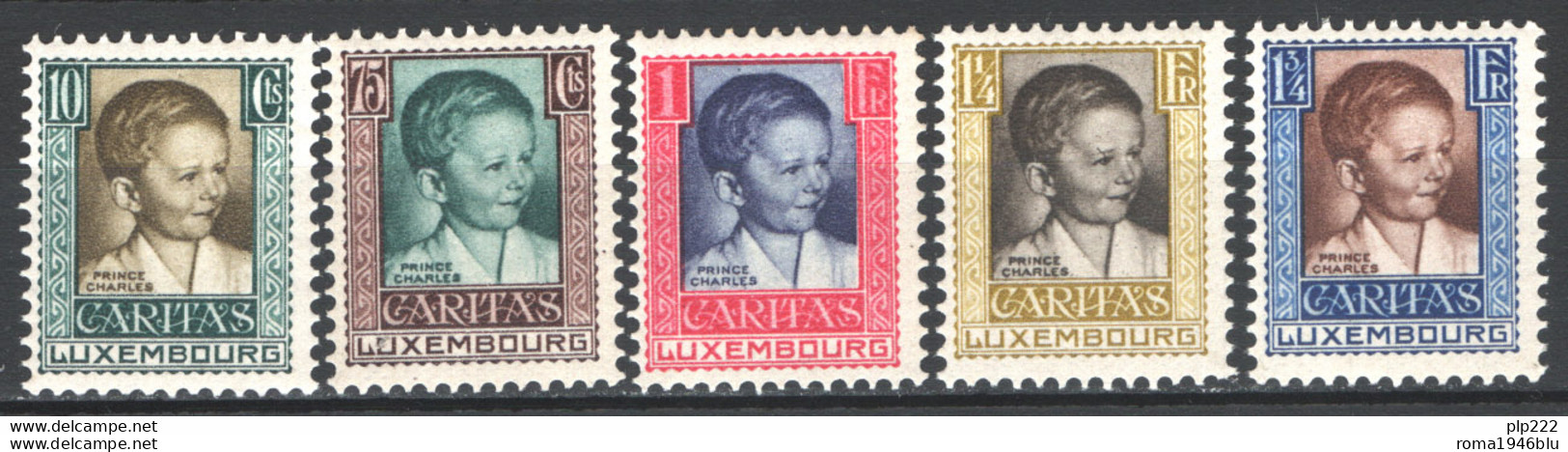 Lussemburgo 1930 Unif.226/30 **/MNH VF/F - 1926-39 Charlotte De Profil à Droite