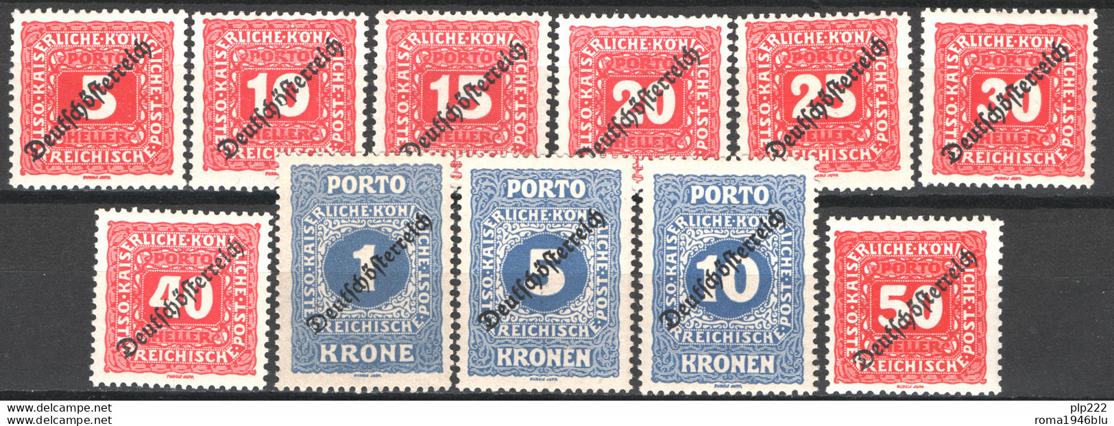 Austria 1919 Segnatasse Unif.64/74 **/MNH VF - Impuestos