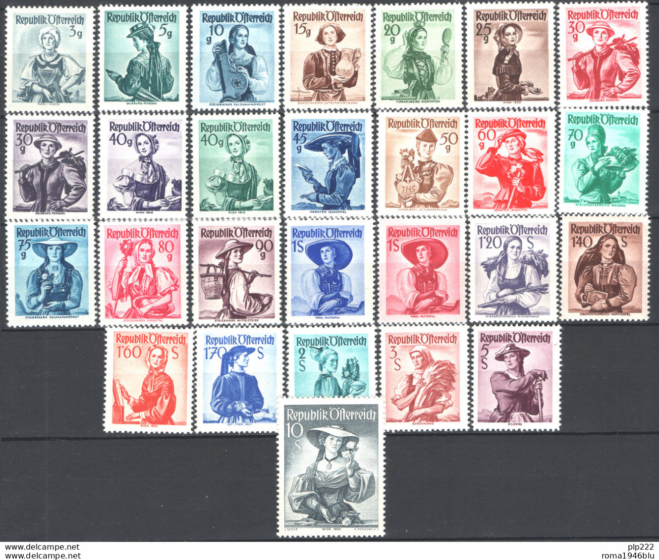 Austria 1948 Unif. 738A/54A **/MNH VF - Ongebruikt